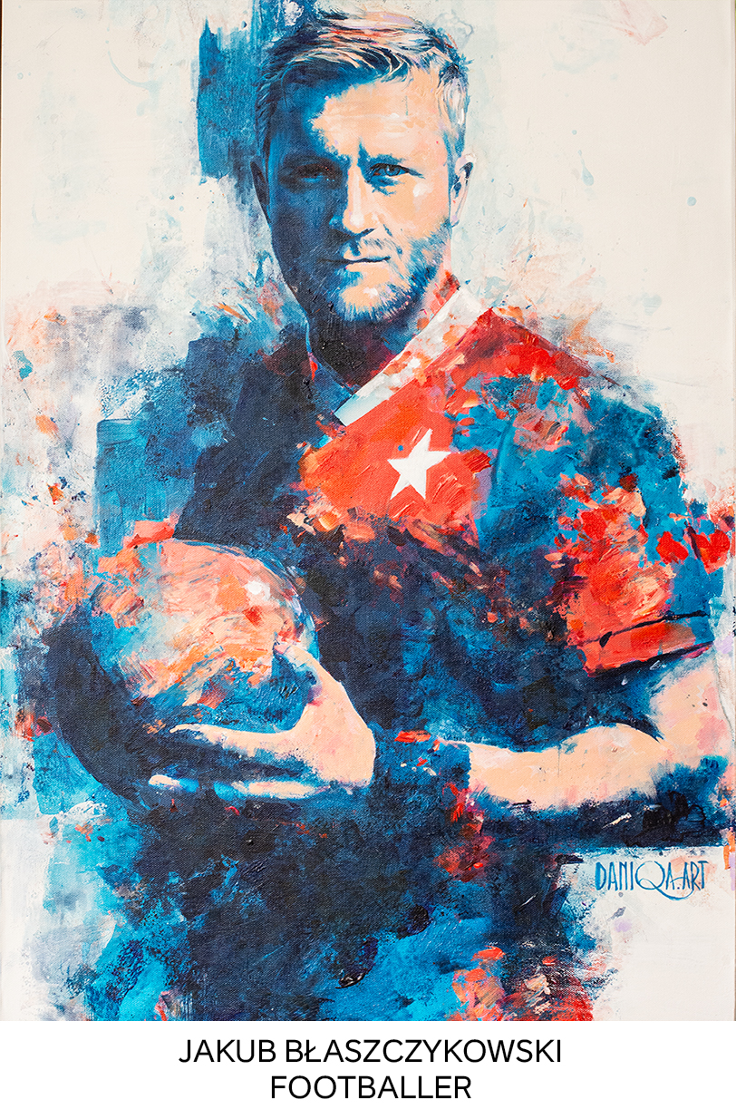 Portrait of footballer Jakub Błaszczykowski painted by Daniqa – a gift that honors legacy and heart